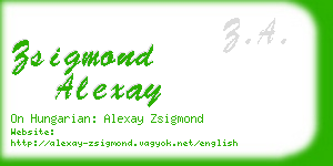zsigmond alexay business card